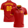 Custom Red Yellow Performance Golf Polo Shirt