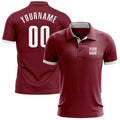 Custom Crimson White Performance Golf Polo Shirt