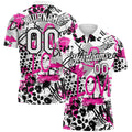 Custom Graffiti Pattern White-Black 3D Performance Golf Polo Shirt