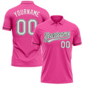 Custom Pink White-Black Performance Vapor Golf Polo Shirt