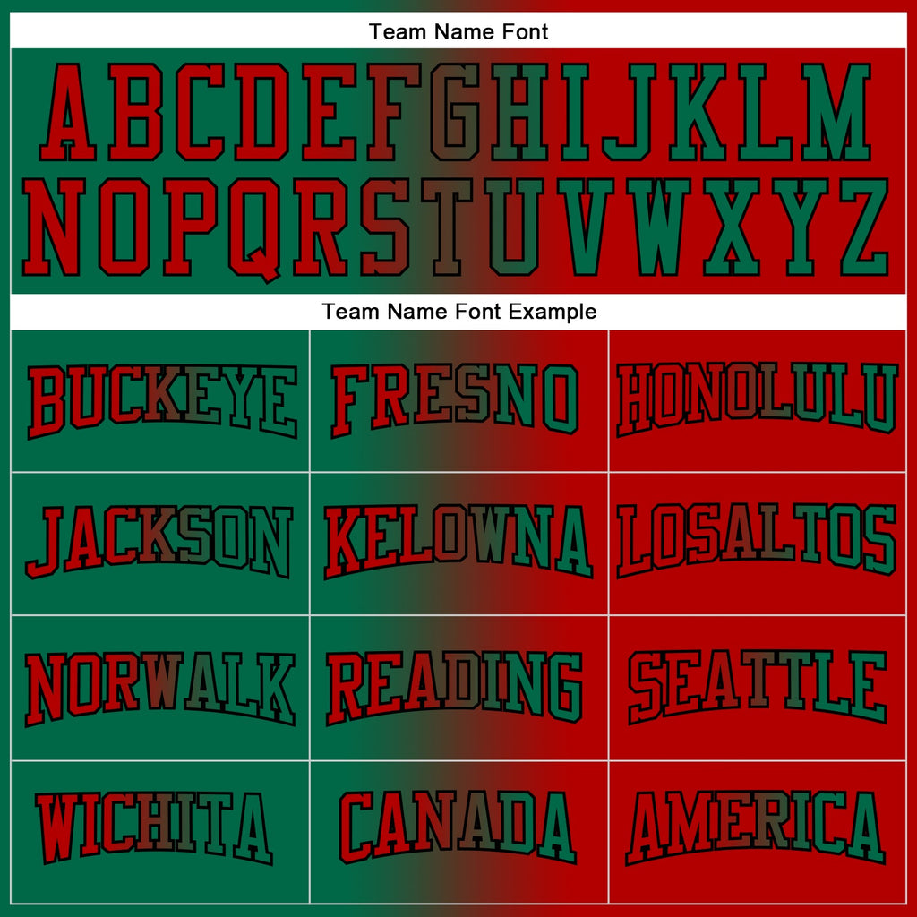 Custom Stitched Red Kelly Green-Black Gradient Fashion Sports Pullover Sweatshirt Hoodie