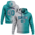Custom Stitched Teal Gray-Navy Gradient Fashion Sports Pullover Sweatshirt Hoodie