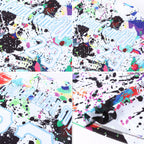 Custom Splashes Graffiti Pattern White-Light Blue 3D Performance T-Shirt