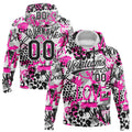 Custom Stitched Graffiti Pattern White-Black 3D Sports Pullover Sweatshirt Hoodie