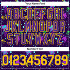 Custom Graffiti Pattern Gold-Purple 3D Clashing Colors Paint-Splatter Performance T-Shirt
