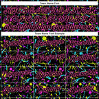 Custom Graffiti Pattern Black-Pink 3D Neon Splatter Performance T-Shirt