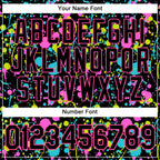 Custom Graffiti Pattern Black-Pink 3D Neon Splatter Performance T-Shirt