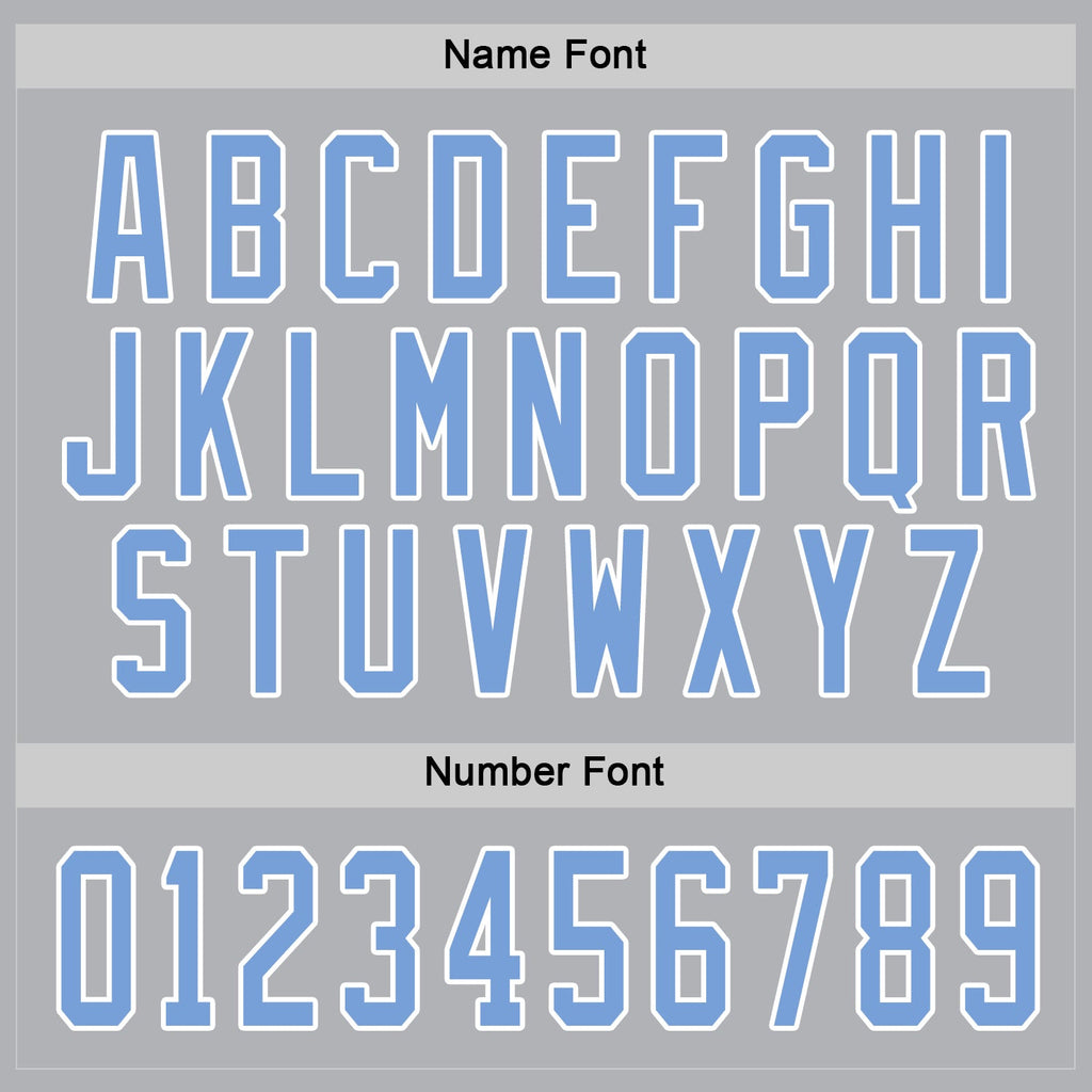 Custom Gray Light Blue-White Hockey Jersey