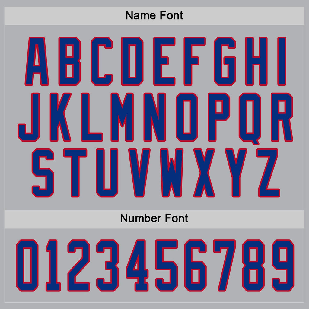 Custom Gray Royal-Red Hockey Jersey