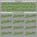 Custom Gray Neon Green-Navy Performance T-Shirt