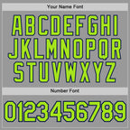 Custom Gray Neon Green-Navy Performance T-Shirt