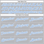 Custom Gray Light Blue-White Performance T-Shirt