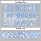 Custom Gray Light Blue-White Performance T-Shirt