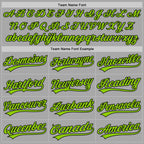 Custom Stitched Gray Neon Green-Black Baseball Pullover Sweatshirt Hoodie
