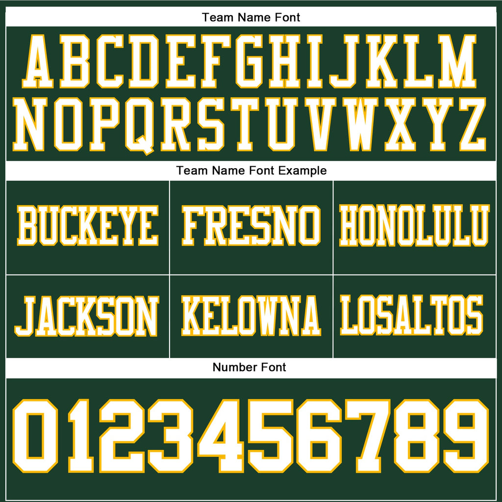 Custom Green White-Gold Authentic Football Jersey