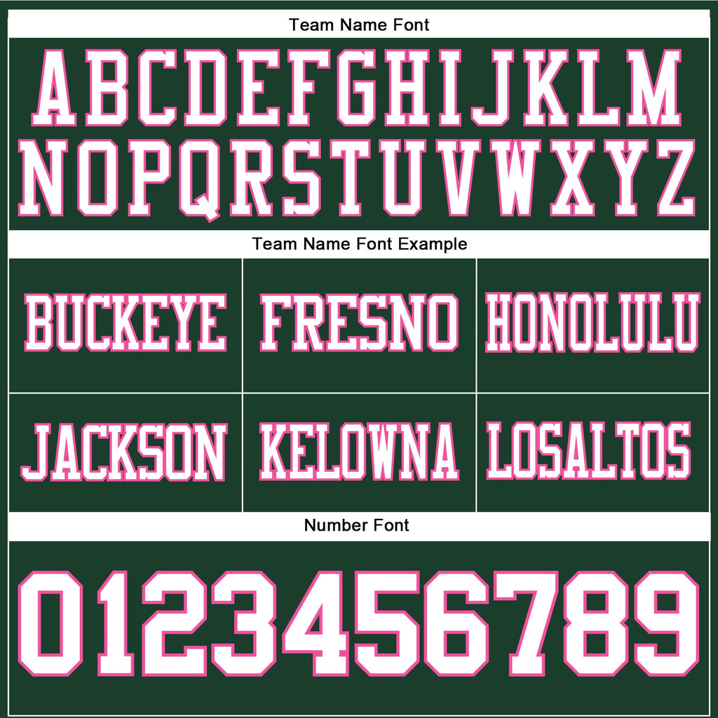 Custom Green White-Pink Authentic Football Jersey