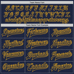 Custom Navy Navy-Gold Bomber Full-Snap Varsity Letterman Jacket