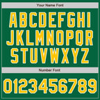 Custom Kelly Green Gold-White Bomber Full-Snap Varsity Letterman Jacket