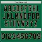 Custom Kelly Green Black-Old Gold Bomber Full-Snap Varsity Letterman Jacket