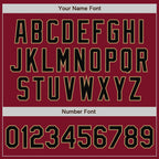 Custom Crimson Black-Old Gold Bomber Full-Snap Varsity Letterman Jacket
