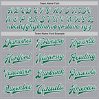 Custom Gray Kelly Green-White Bomber Full-Snap Varsity Letterman Jacket