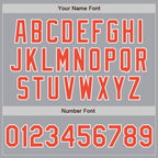 Custom Gray Orange-White Bomber Full-Snap Varsity Letterman Jacket