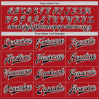 Custom Red Black-White Bomber Full-Snap Varsity Letterman Two Tone Jacket