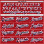 Custom Red Navy-White Bomber Full-Snap Varsity Letterman Two Tone Jacket
