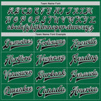 Custom Kelly Green Black-White Bomber Full-Snap Varsity Letterman Two Tone Jacket