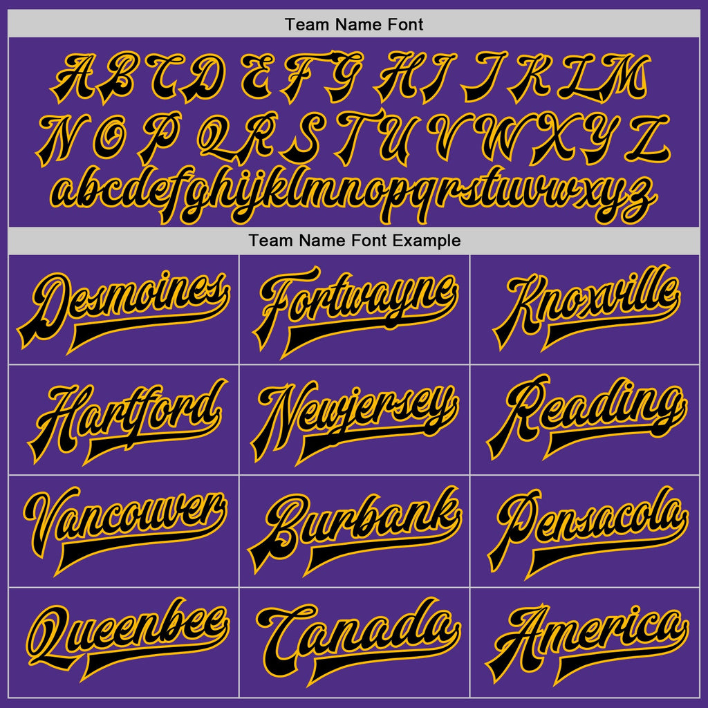 Custom Purple Black-Gold Bomber Full-Snap Varsity Letterman Jacket