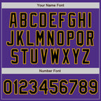 Custom Purple Black-Gold Bomber Full-Snap Varsity Letterman Jacket