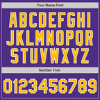 Custom Purple Gold-White Bomber Full-Snap Varsity Letterman Jacket