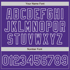 Custom Purple Purple-White Bomber Full-Snap Varsity Letterman Jacket