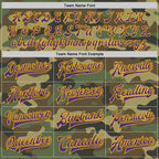 Custom Camo Purple-Gold Bomber Full-Snap Varsity Letterman Salute To Service Jacket