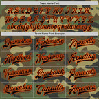 Custom Camo Black-Orange Bomber Full-Snap Varsity Letterman Salute To Service Jacket
