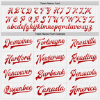 Custom White Red Pinstripe Red-White Bomber Full-Snap Varsity Letterman Jacket