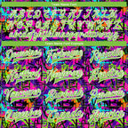 Custom Graffiti Pattern Neon Green-White 3D Bomber Full-Snap Varsity Letterman Jacket