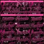 Custom Black Black Pink-Light Blue Pink Ribbon Breast Cancer Awareness 3D Pattern Design Bomber Full-Snap Varsity Letterman Jacket