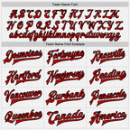 Custom White Black-Red Bomber Full-Snap Varsity Letterman Two Tone Jacket