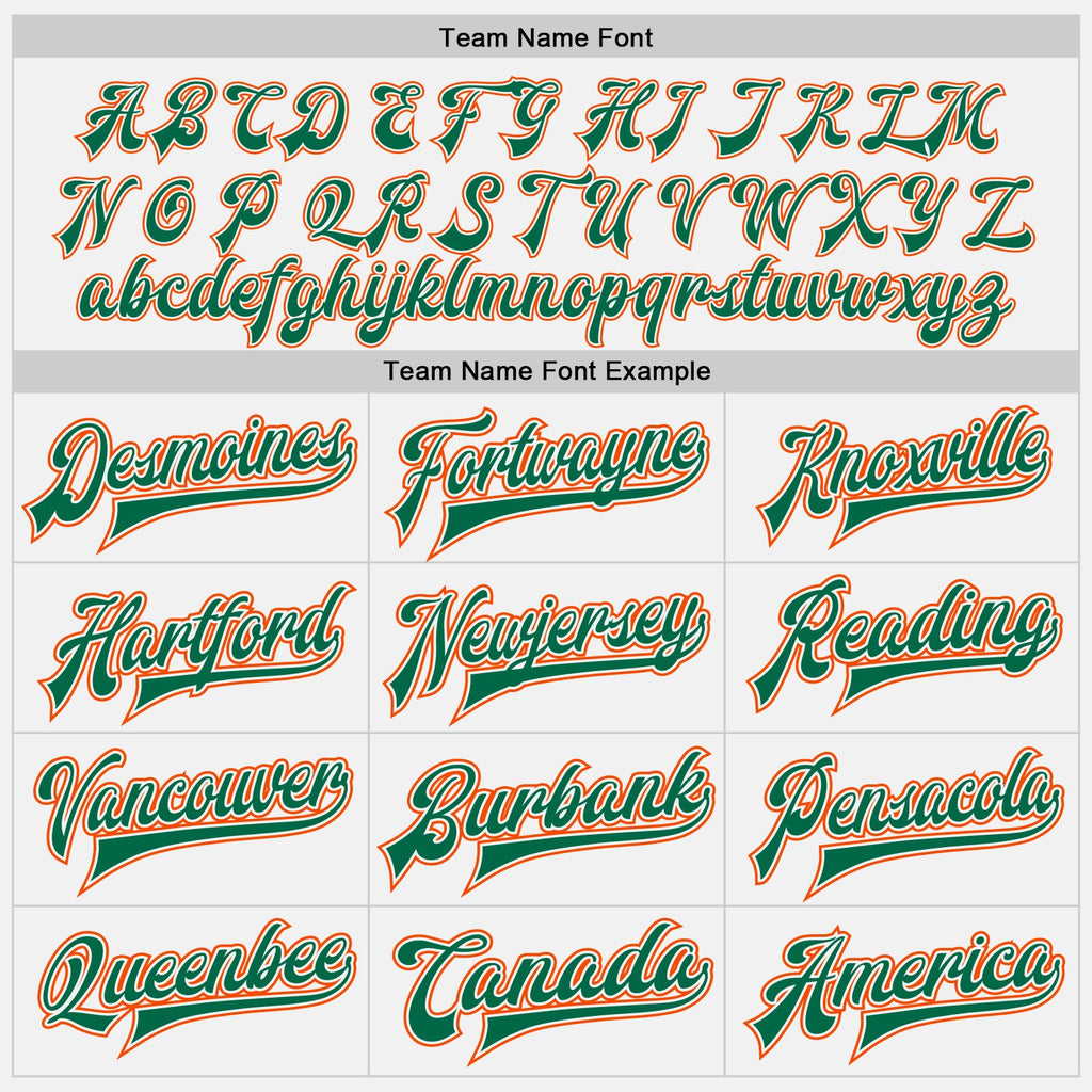 Custom White Orange-Kelly Green Bomber Full-Snap Varsity Letterman Two Tone Jacket