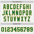 Custom White Kelly Green-Gold Bomber Full-Snap Varsity Letterman Two Tone Jacket