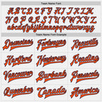 Custom White Orange-Navy Bomber Full-Snap Varsity Letterman Two Tone Jacket