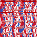 Custom Figure Red-Royal 3D Pattern Design Bomber Full-Snap Varsity Letterman Jacket
