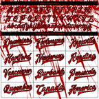 Custom White Red-Black 3D Pattern Design Bomber Full-Snap Varsity Letterman Jacket