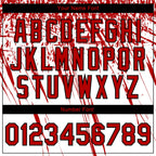 Custom White Red-Black 3D Pattern Design Bomber Full-Snap Varsity Letterman Jacket