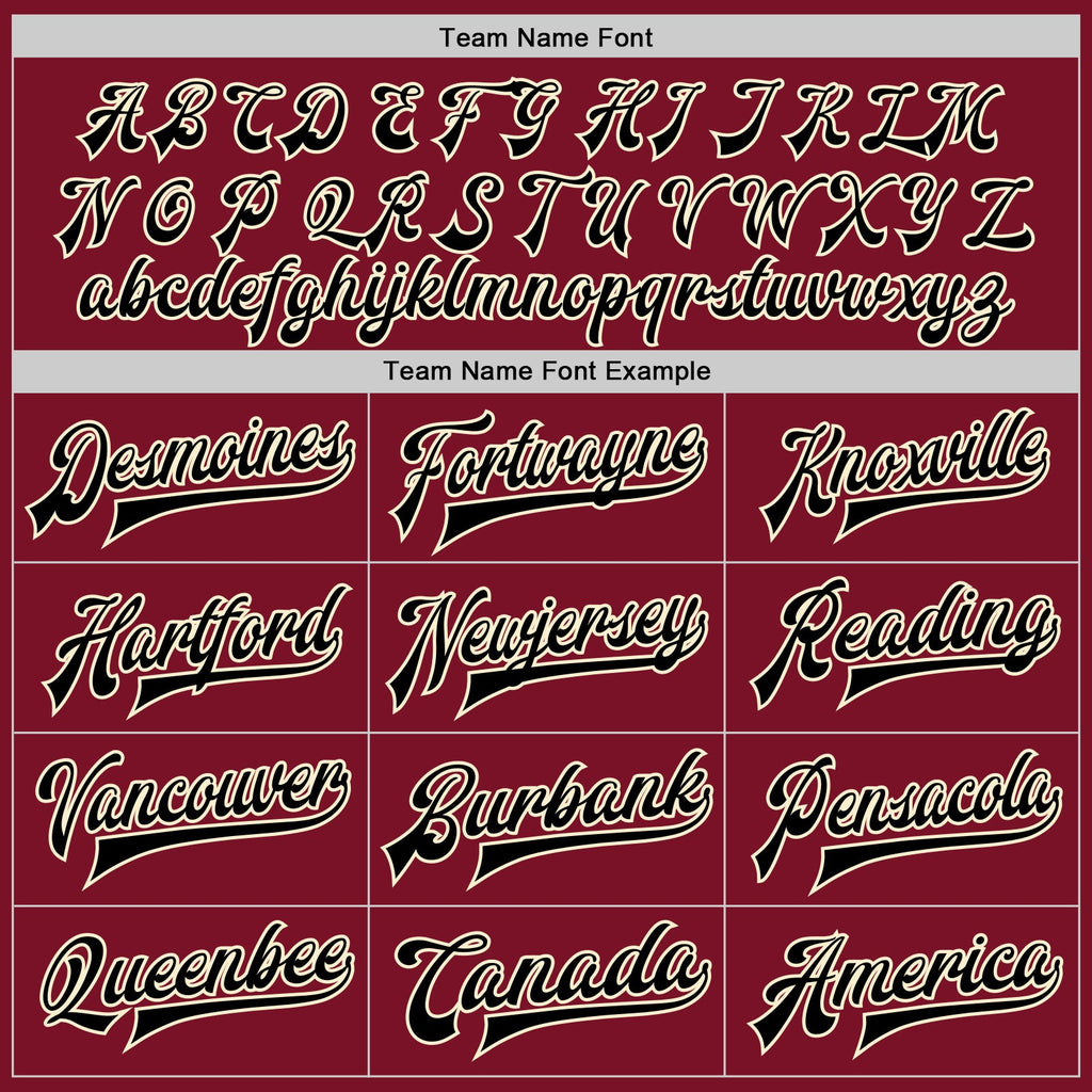 Custom Crimson Black Cream-Maroon Bomber Full-Snap Varsity Letterman Jacket