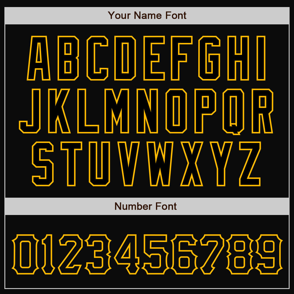 Custom Black Black-Gold Bomber Full-Snap Varsity Letterman Jacket