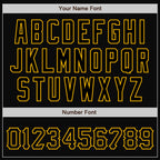 Custom Black Black-Gold Bomber Full-Snap Varsity Letterman Jacket