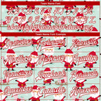 Custom Pea Green White-Red Christmas 3D Bomber Full-Snap Varsity Letterman Jacket