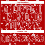 Custom Red White Christmas 3D Bomber Full-Snap Varsity Letterman Jacket